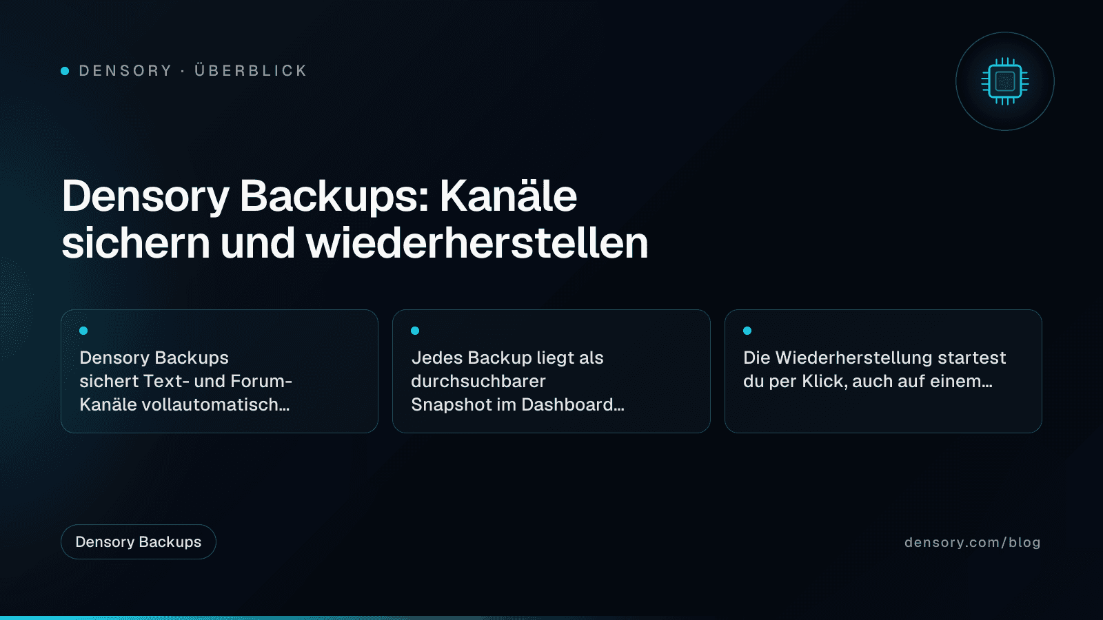 Titelbild: Densory Backups: Kanäle sichern und wiederherstellen